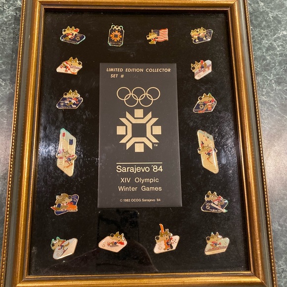 Olympics Other - 1984 Sarajevo Winter Games Framed Olympics Pin Set